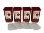 (4) Covidien Sharpsafety Red Containers 1-QUART W/ Clear Lid 8900SA. Fixed Price $34.99.