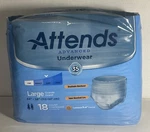 Attends Advanced Disposable Underwear Large APP0730 Heavy 18 Count New. Fixed Price $14.90.