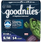 Goodnites Boys Nighttime Bedwetting Underwear Size 14 Pack Leak Free 100%. Fixed Price $14.49.