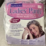 Salk Light & Dry Washable Ladies Bladder Control Panty White Size Large. Fixed Price $9.75.