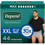 Depend Mens Adult Disposable Diapers Underwear Sz Xxl Gray Incontinence 44 Pack. Fixed Price $58.88.