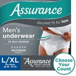 New Assurance Men's Incontinence Underwear, L/xl, Maximum Absorbency (36 Count). Fixed Price $24.51.