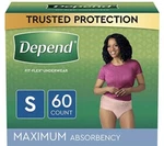 (2) New Depend #47922 Fit-flex Underwear For Women Size 24-30" 60 Count. Fixed Price $29.99.