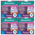 Assurance Women Overnight Incontinence Underwear, 64-PACK (4X16) Max Size L. Fixed Price $69.99.