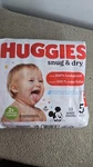 New Packs Size 5 Huggies Snug & Dry 22 Count Baby Diapers Over 27 Lbs. Fixed Price $17.00.