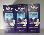 Poise Overnight Ultra Thin Pads With Wings Extra Absorbent, 60CT New. Fixed Price $38.00.