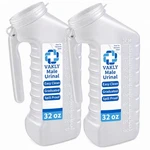 Vakly Male Urinal Bottle With Cover & Handle (pack Of 2) Translucent. Fixed Price $12.92.