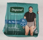 Depend Fresh Protection Xl Maximum Underwear Absorbs Dryshield 15 Pack. Fixed Price $17.99.