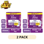 2 Pack Poise Incontinence Pads For Women Drop Ultimate Absorbency Long 56COUNT. Fixed Price $61.99.