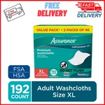 Assurance Premium Disposable Washcloths Pre-moistened Body Wipes, Xl, 192 Ct. Fixed Price $13.48.