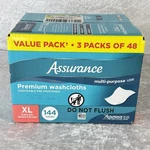 Assurance Premium Disposable Pre-moistened Xl Washcloths 144 Count New. Fixed Price $11.87.
