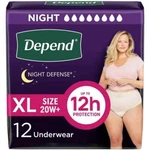 Depend Night Defense Incontinence Underwear For Women, Adult Diapers, Xl, 12 Ct. Fixed Price $23.99.