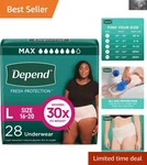 Fresh Protection Blush Adult Diapers - 28 Count, Maximum Absorbency, Large Size. Fixed Price $36.89.