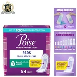 Poise Light Absorbency Pads - 54 Disposable Bladder Leak Shields With Contourfit. Fixed Price $19.99.