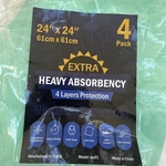 Pack X24 Waterproof Washable Underpads Extra Heavy Absorbency, Reusable. Fixed Price $25.88.