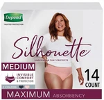 Depend Silhouette Incontinence Underwear For Women, Maximum Medium 14 Count. Fixed Price $13.99.
