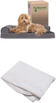 Dog Bed L-chaise Shaped Platinum Gray, Large W/same Size Waterproof. Fixed Price $82.99.