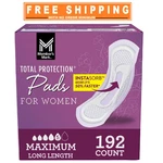 Member's Mark Total Protection Maximum Long Pads, 5 Drop, 192 Ct.. Fixed Price $48.54.