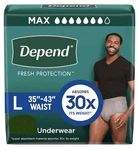 Depend Men 34 Count Large Incontinence Underwear Briefs Maximum. Fixed Price $23.99.