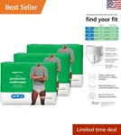 Discreet And Effective Incontinence Underwear For Men - 3 Packs Of 20 (60 Total). Fixed Price $48.59.