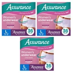 108 Count (3X 36) Assurance Incontinence Underwear Women Max Size L Pants 16-22. Fixed Price $74.98.