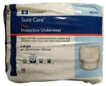 Cardinal (formerly Covidien) 1615A Surecare Unisex Large Underwear - Case Of 72. Fixed Price $42.00.