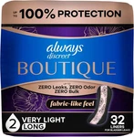 Always Discreet Liners Very Light Absorbency Long 32 Ct Incontinence. Fixed Price $13.15.