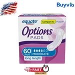 Equate Options Incontinence Pads For Women, Long Length, 60 Ct. Fixed Price $15.49.