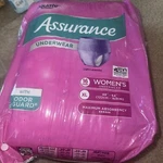 Assurance Incontinence Underwear For Women Maximum,xl, Lavender Color - 16 Count. Fixed Price $12.00.