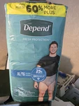 Depends Men's Real-fit Underwear Maximum Absorbency L-xl 26 Pack. Fixed Price $11.95.