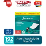Assurance Premium Disposable Washcloths Pre-moistened Body Wipes, Xl, 192 Ct. Fixed Price $12.96.