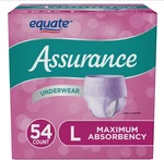 Assurance Women's Underwear Size L - Pack Of 54. Fixed Price $32.67.