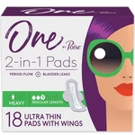 One By Poise Feminine Pads With Wings (2-IN-1 Period & Ultra Thin Heavy. Fixed Price $14.99.