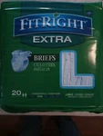 Fitright Extra Adult Briefs Pack Of 20 Size Large 48-58". Fixed Price $9.99.