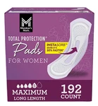Member's Mark Total Protection Maximum Long Pads, 5 Drop, 192 Ct. Free Shipping. Fixed Price $53.99.