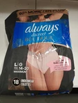 Always Discreet Boutique Womens Incontinence Underwear 14-20 Large 18CT New. Fixed Price $18.99.