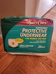 Sure Care Disposable Protective Underwear Small/medium Fits 34" To 46" 20 Pair. Fixed Price $15.20.