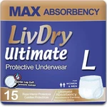 Livdry Large 15 Count Adult Incontinence Protective Underwear Super Absorbent. Fixed Price $52.59.