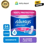 Always Discreet Incontinence & Postpartum Pads Size Moderate Absorbency 54 C... Fixed Price $12.48.