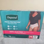 Depend Fresh Protection Advanced Underwear For Women, Medium 72 Count Size 8-16. Fixed Price $39.99.