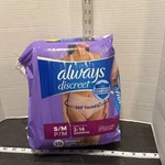 Always Discreet Incontinence Underwear 19 Count Womens S/m Small/medium Maximum. Fixed Price $12.00.
