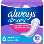 Always Discreet Incontinence Pads Moderate Absorbency 108 Count. Fixed Price $34.74.