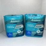 Assurance Premium Underpads Maximum Multi Purpose L, 23-36 Inch, Unisex 18 Count. Fixed Price $18.97.