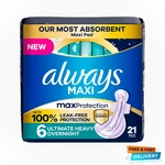Always Maxi Overnight Pads Wings Size 6 21CT. Fixed Price $16.79.