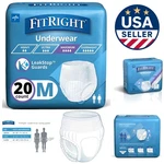 Fitright Super Incontinence Underwear For Adults, Medium, 20 Pack 28-40 Waist. Fixed Price $65.99.