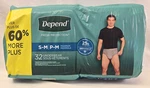 Depend Fresh Protection Incontinence Underwear For Men 32 Count Adult S-m. Fixed Price $26.00.