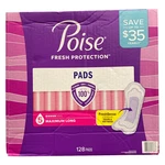 Poise Postpartum Incontinence Pads, Long, Max Absorbency, 128 Ct. Fixed Price $42.99.