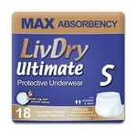 Livdry Ultimate Adult Incontinence Underwear, High Absorbency, Leak Cuff Prot.... Fixed Price $61.75.