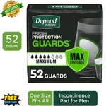Depend Incontinence Guards For Men Maximum Absorbency Bladder Control Pads 52CT. Fixed Price $28.89.