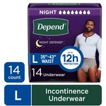 Depend Night Defense Incontinence Underwear For Men, Adult Diapers, L, 14 Count. Fixed Price $19.06.